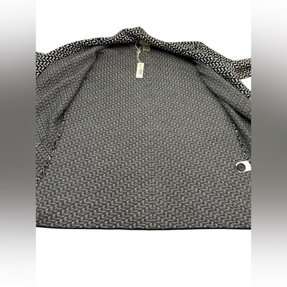 Max Studio Black Ivory Textured Knit Blazer Cardigan Size Medium - Picture 5 of 15
